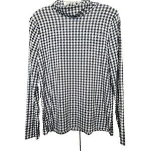 Talbots ThermaWarmth Check Print Turtleneck Base Layer Shirt Size Medium